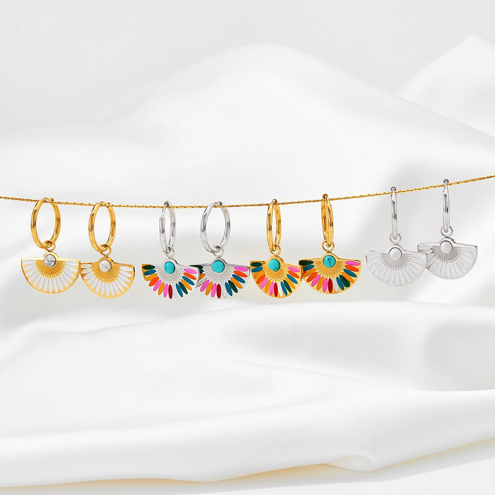 Yemen Coloful fan earrings