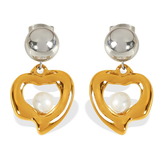 Heart double color earrings