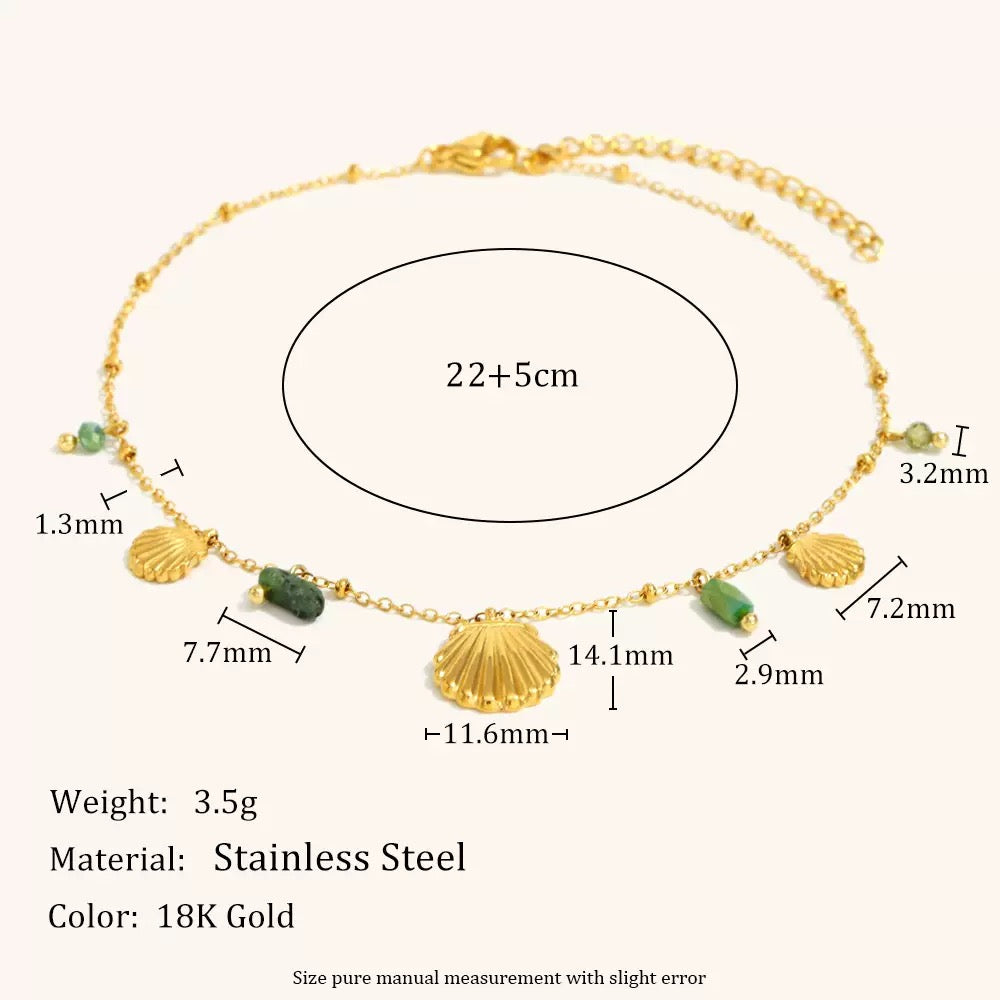 Green shell anklet