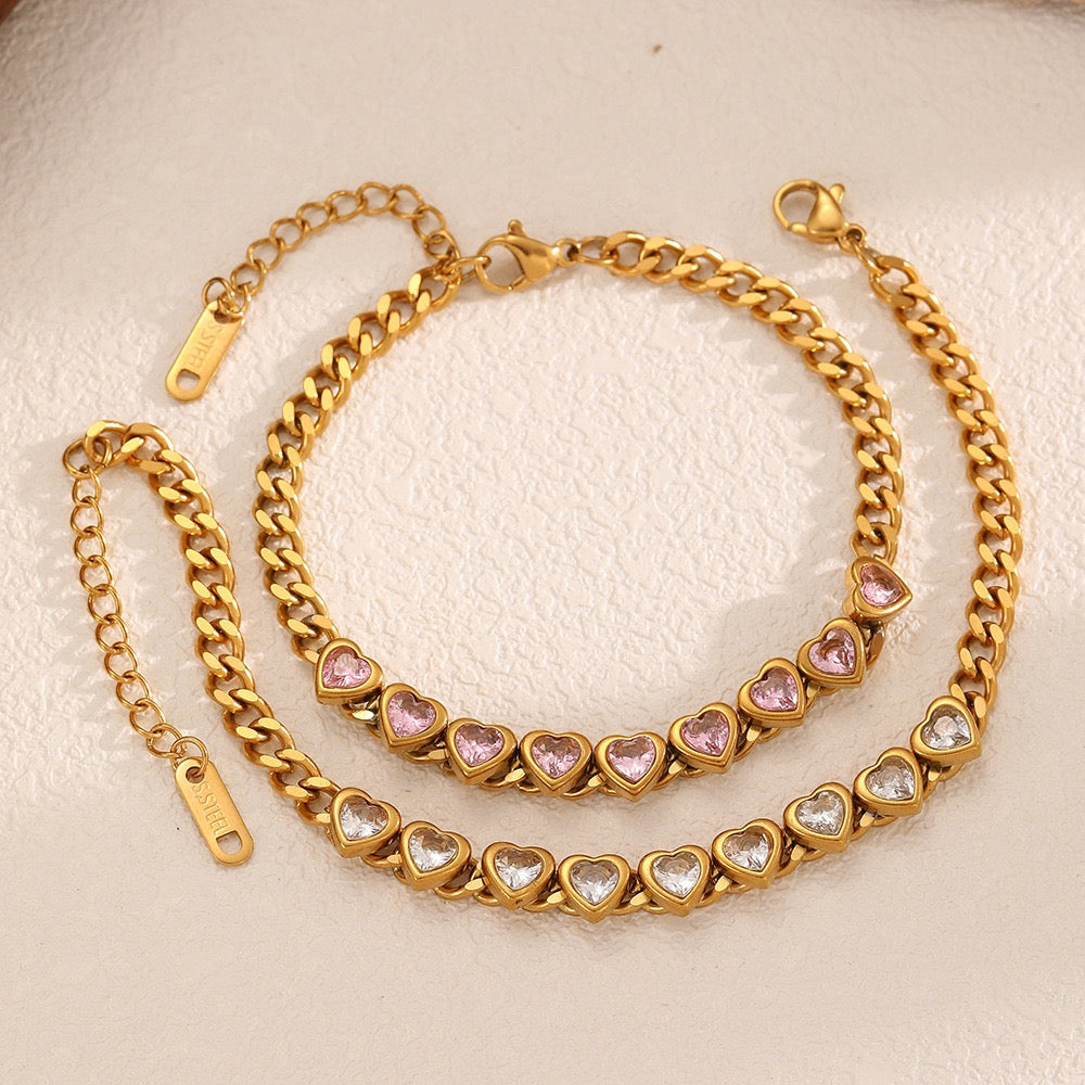 Heart rock bracelet