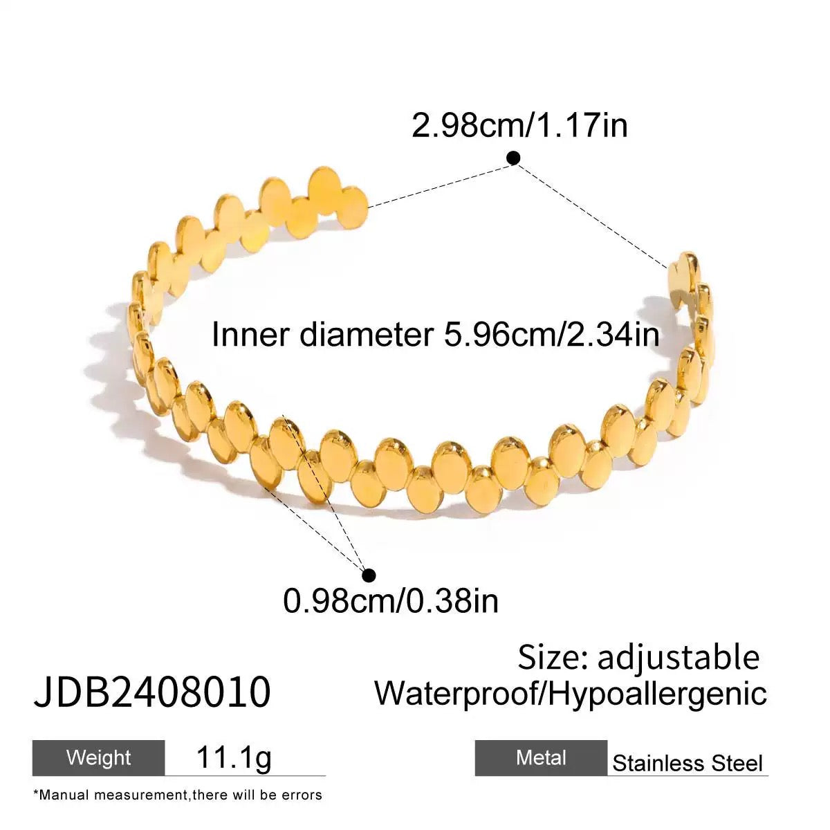 Beady open bangle