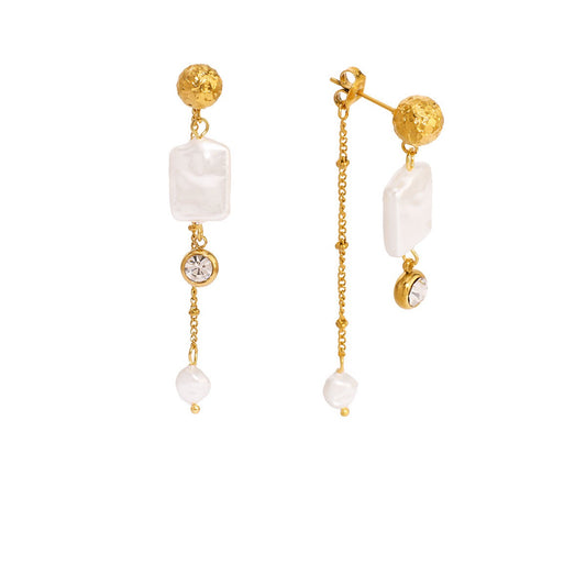 Dangling pearly two ways earrings