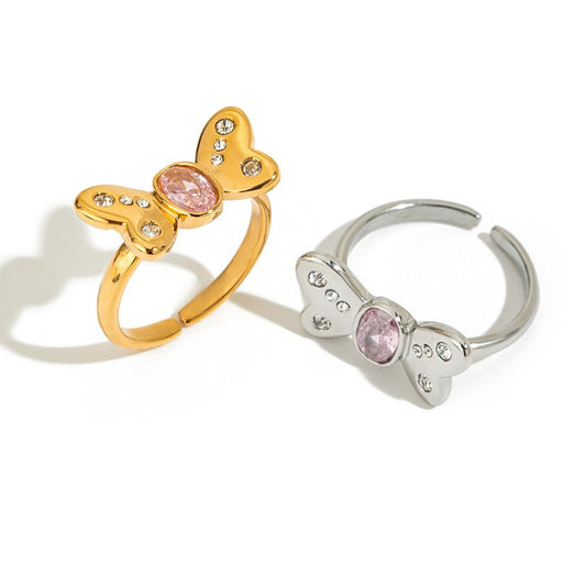 Pink bow ring