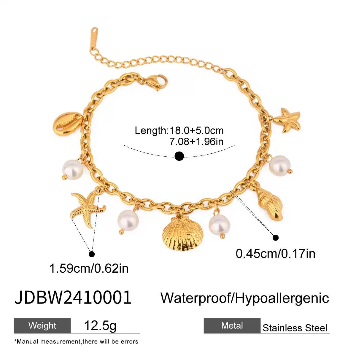 Beach chain star charm bracelet