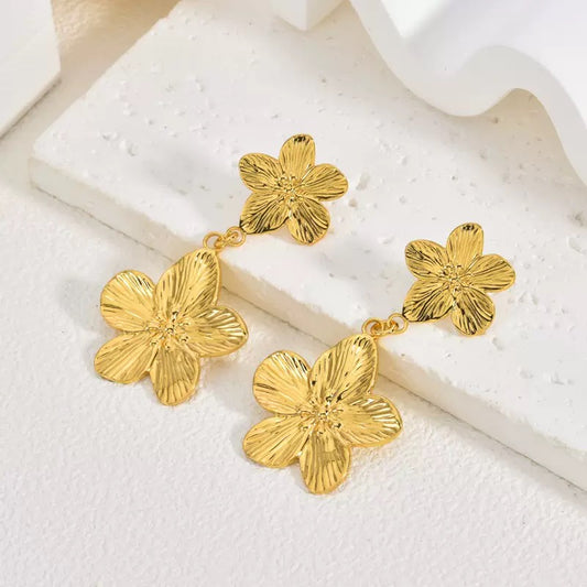 Double flower earrings