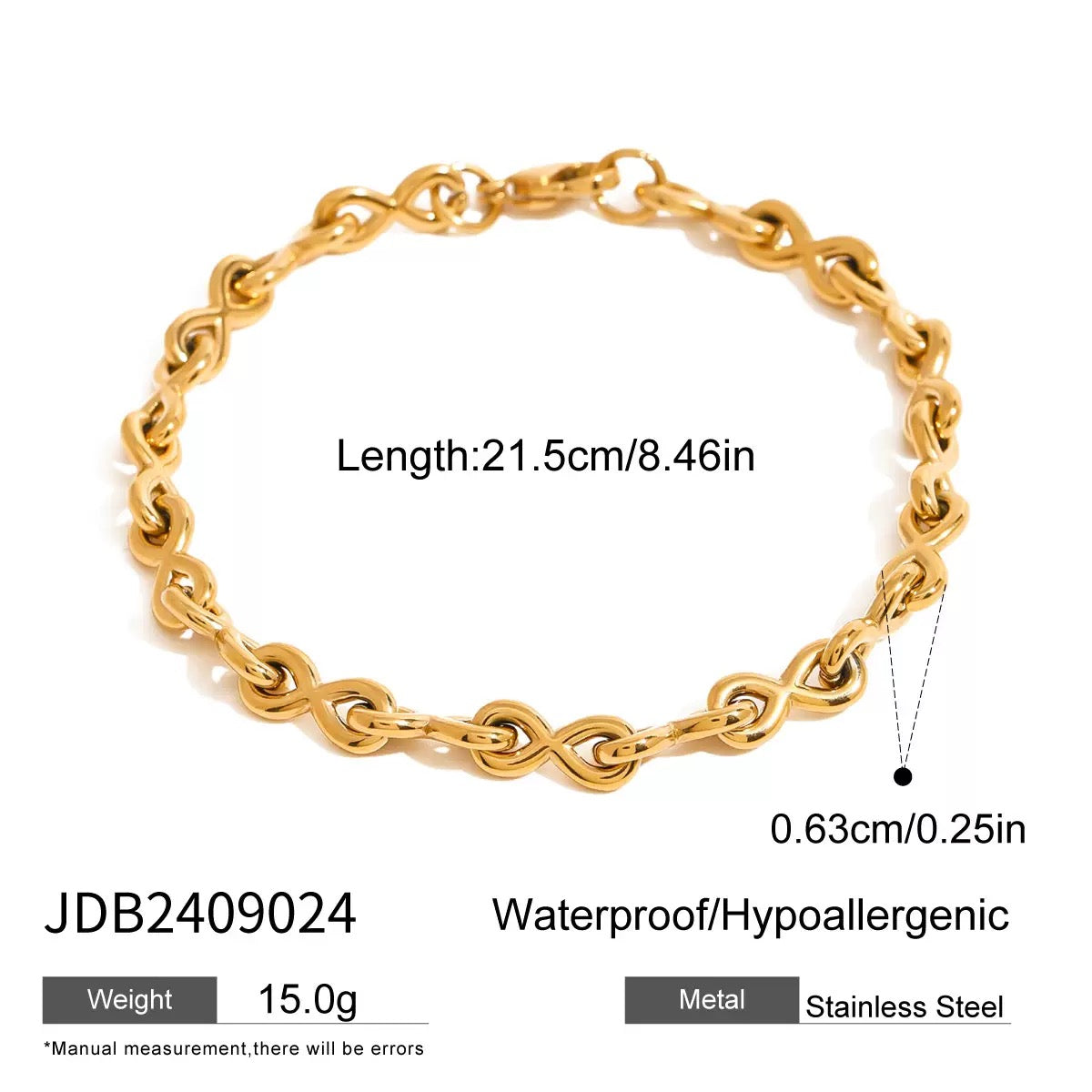 Warner Infinity chain bracelets