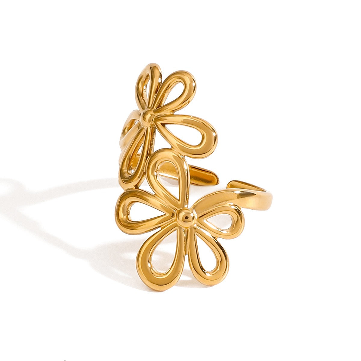 Twin flower ring