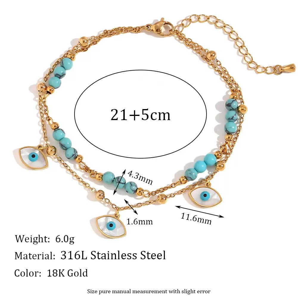 Tummy Blue eyes anklets