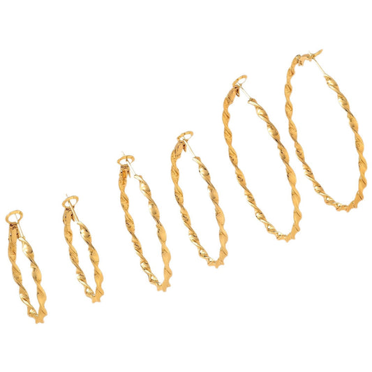 Braid twisted hoops earrings