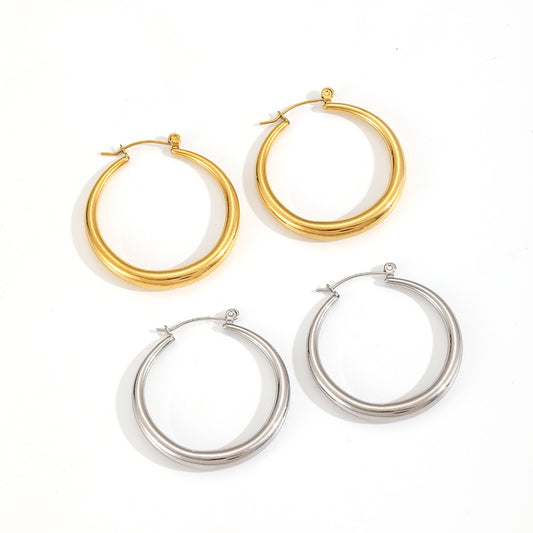 Classic hollow hoop earrings