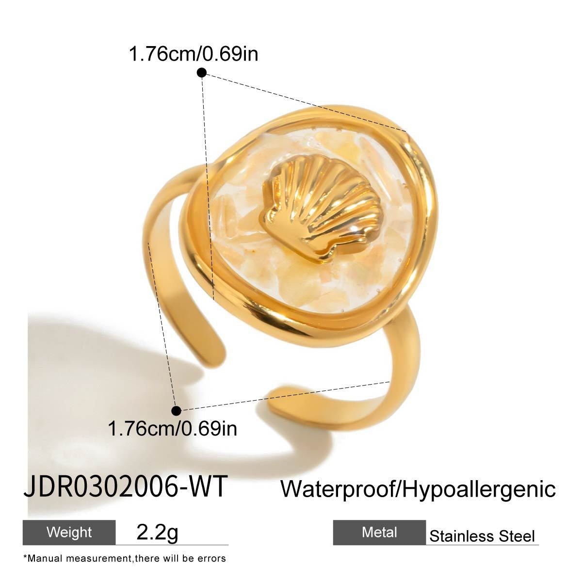Golden shell ring