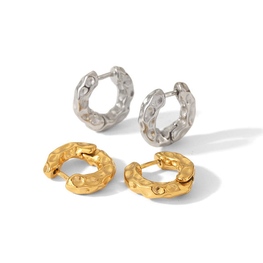 Dainty lava melting hoop earrings