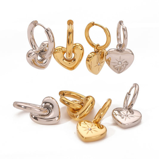 Star heart hoop earrings