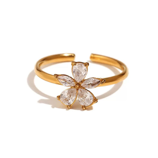 Crystal flower ring