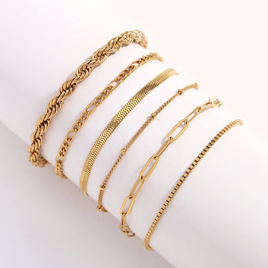 Dainty golden chain bracelets