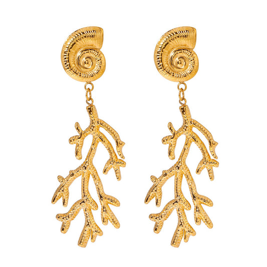 Coral swirl earrings