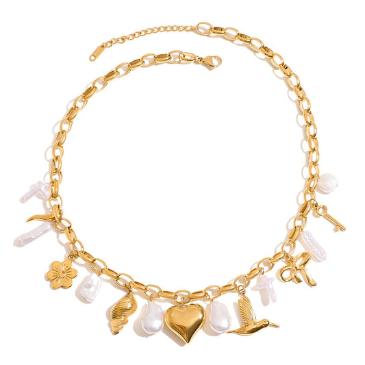 Love heart charm necklace