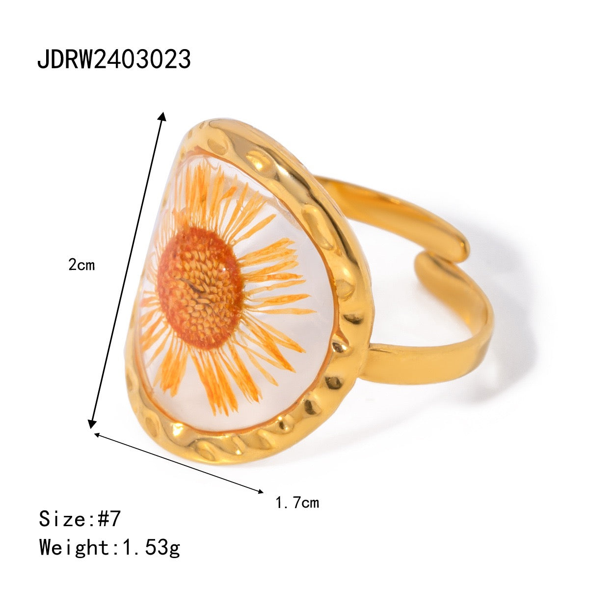 Real dry flower rings