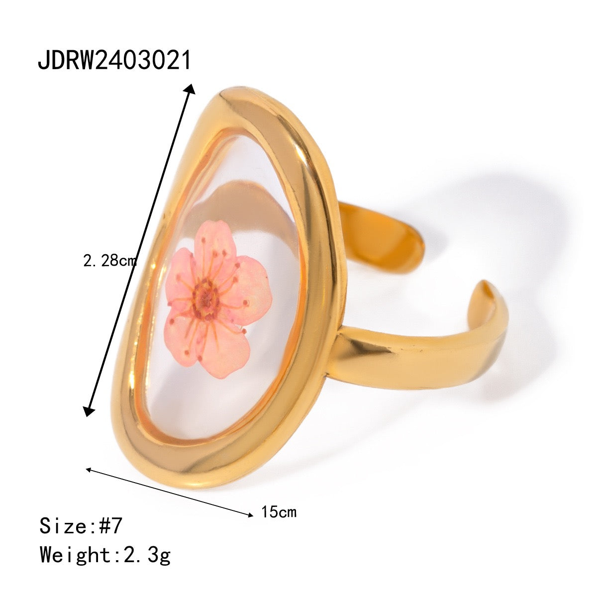 Real dry flower rings