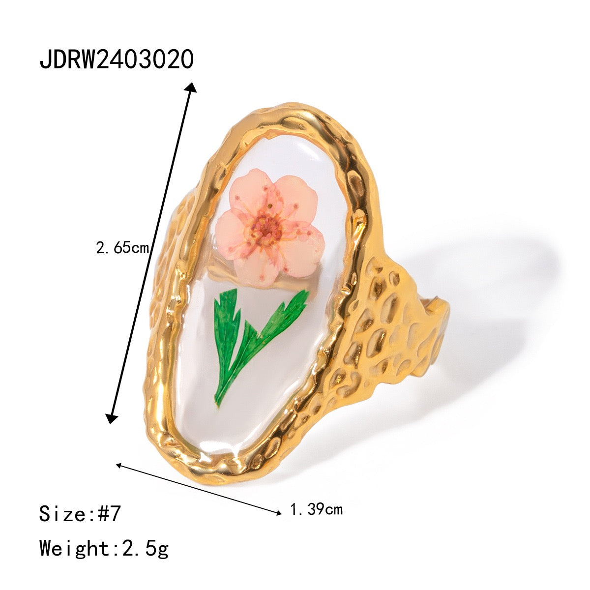 Real dry flower rings