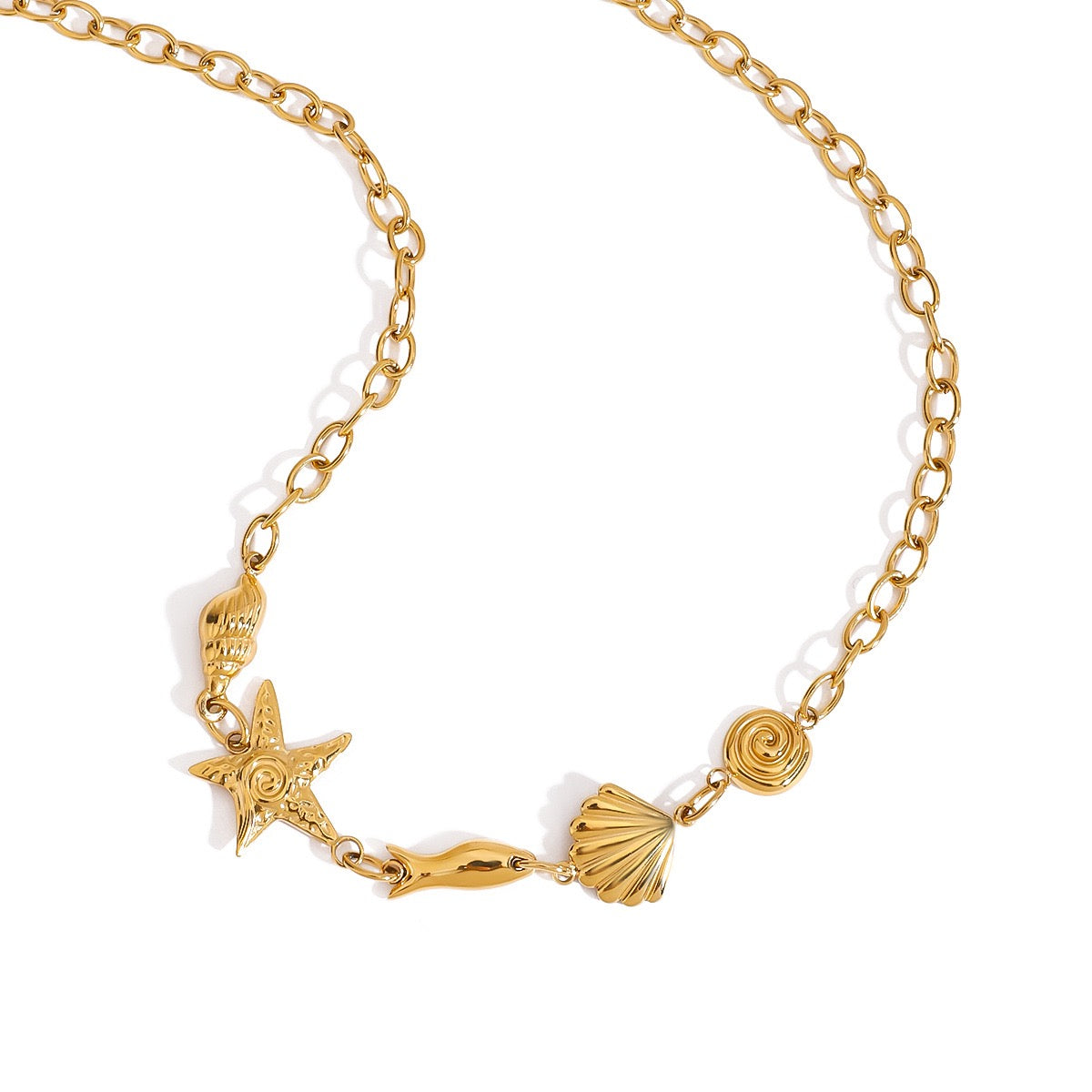Swirl star necklace