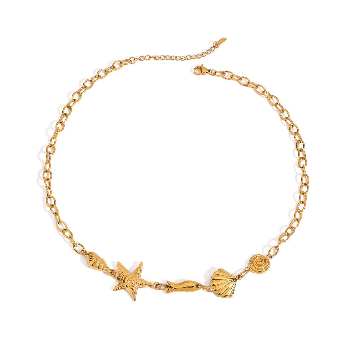 Swirl star necklace