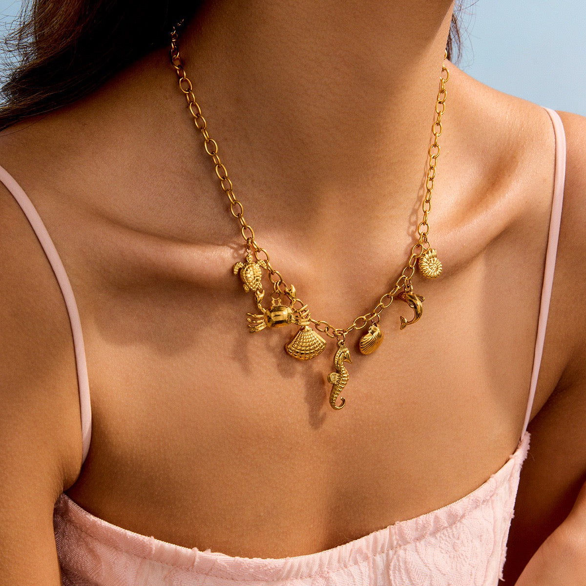 Seahorse charm necklace