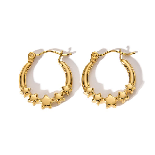Star hoop earrings