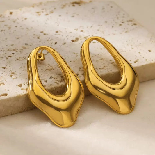 Melting mountain hoop earrings