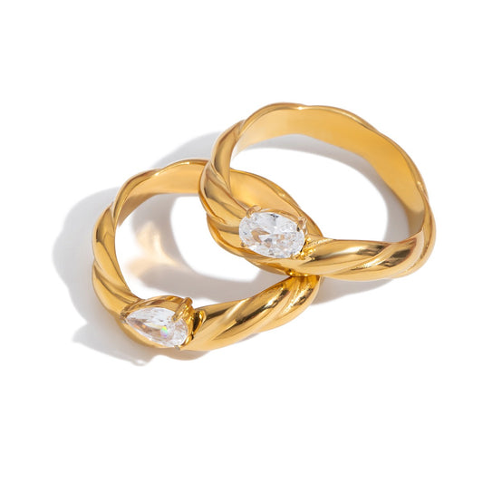 Curly rock rings