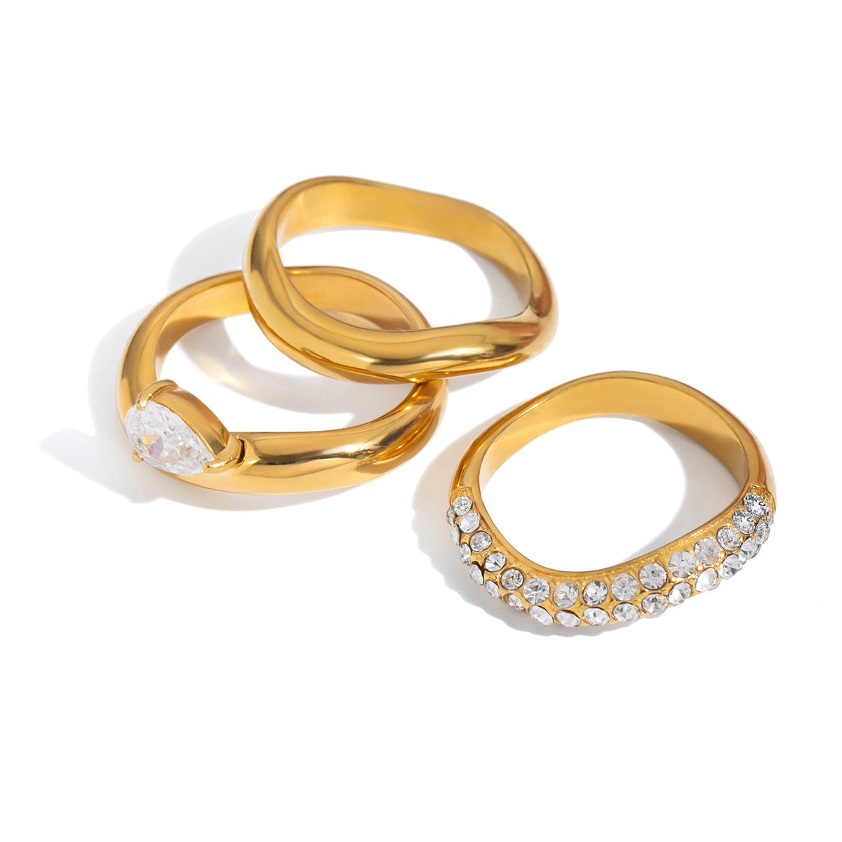 Wave rings set