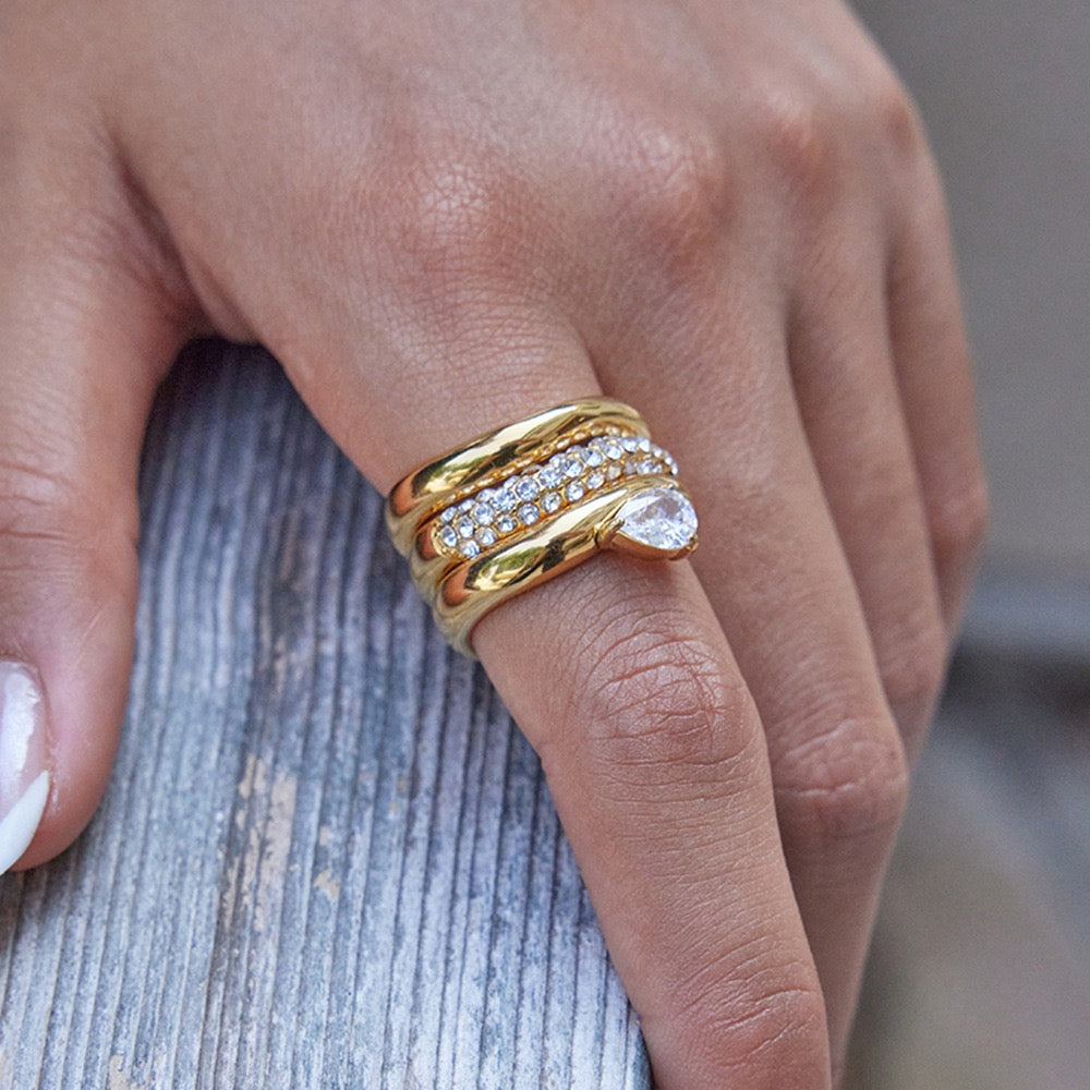 Wave rings set