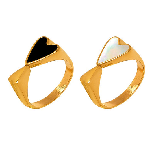 Mother of pearl heart rings