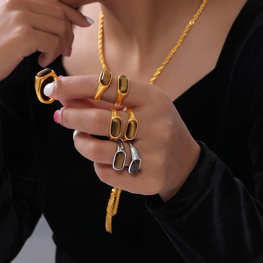 Tiger eye stone rings