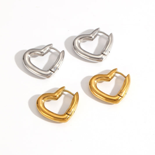 Heart hoop earrings
