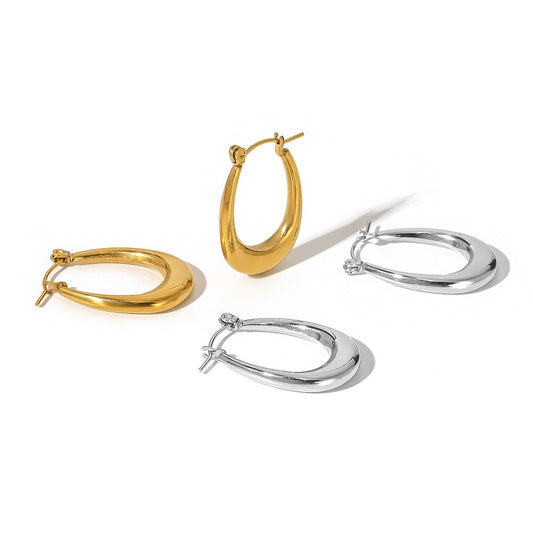U shape classic hoop earrings