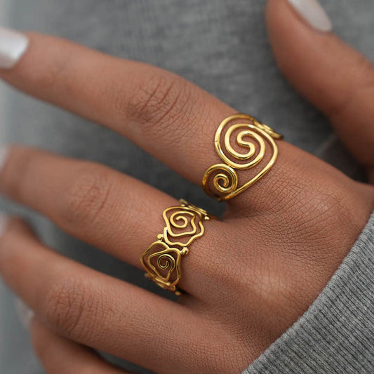 Lines swirl rose rings