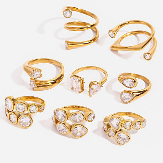 Shining stone rings collection