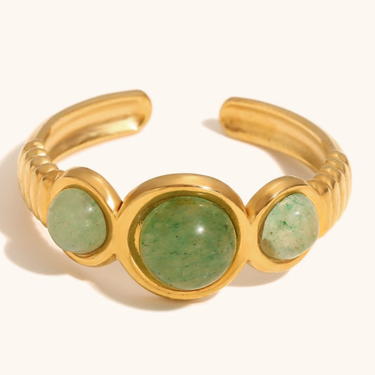 Green stone rings
