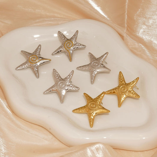 Swirl starfish earrings
