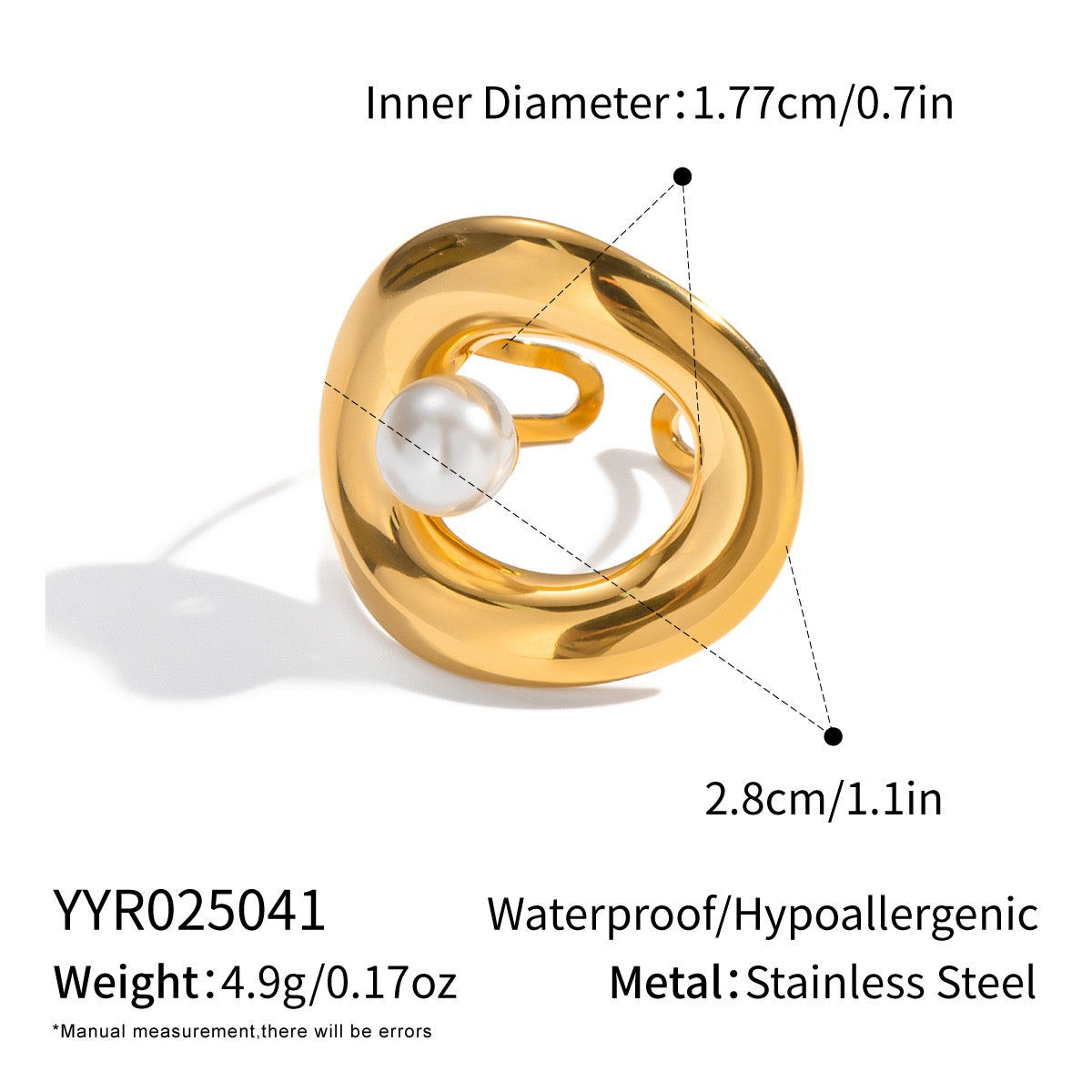 Pearly oval ring