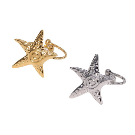 Skinny swirl starfish rings