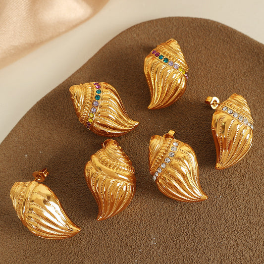 Lemon Summer seashell earrings