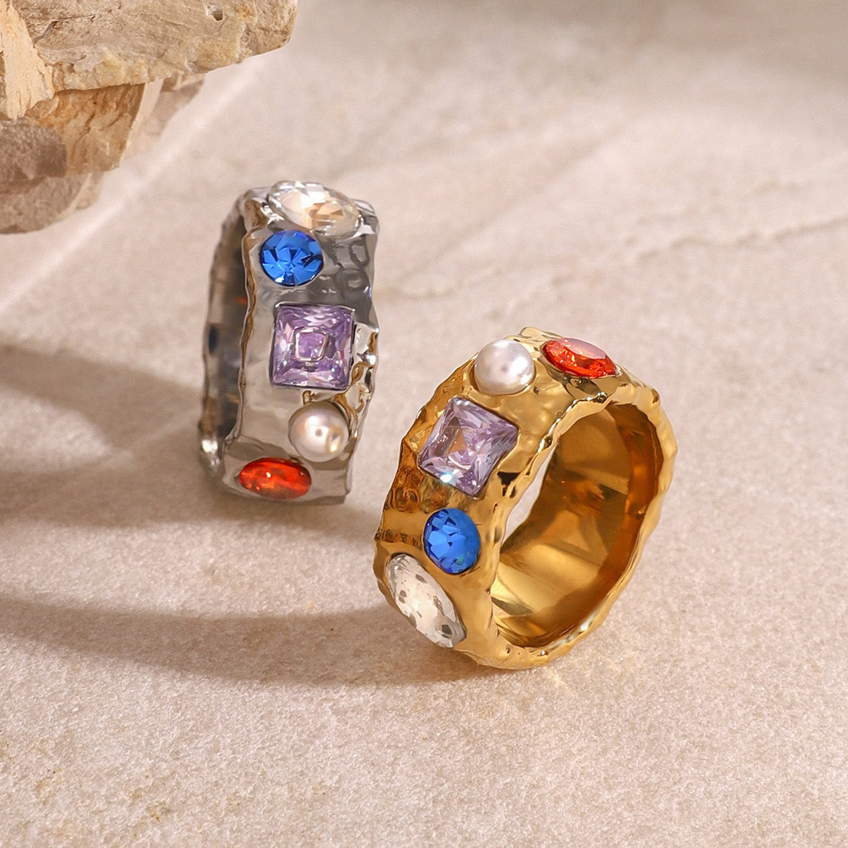 Abinius diamond rock rings