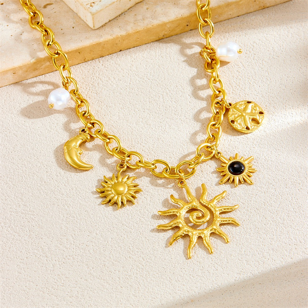 Summer sunny day charm necklace