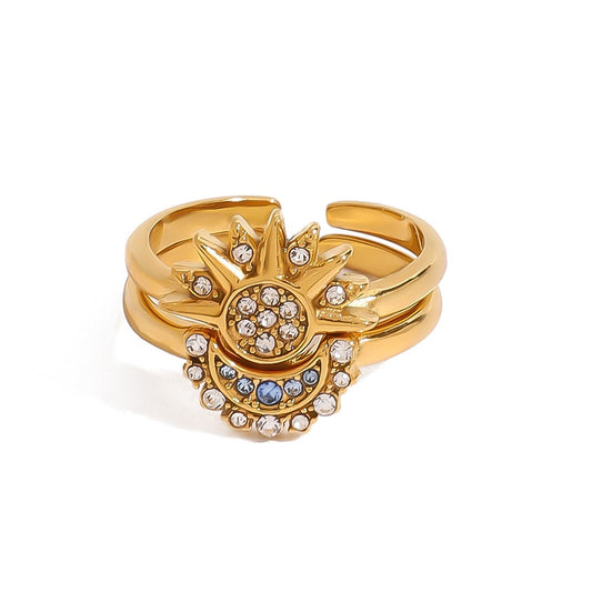 Alexandria Moon and sun set rings