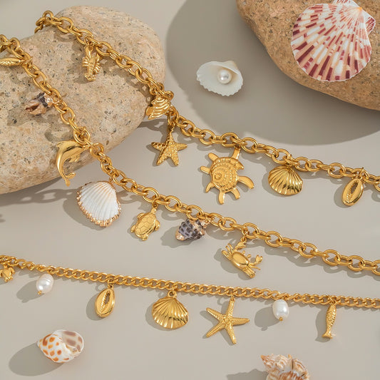 Ocean swirl charm necklaces