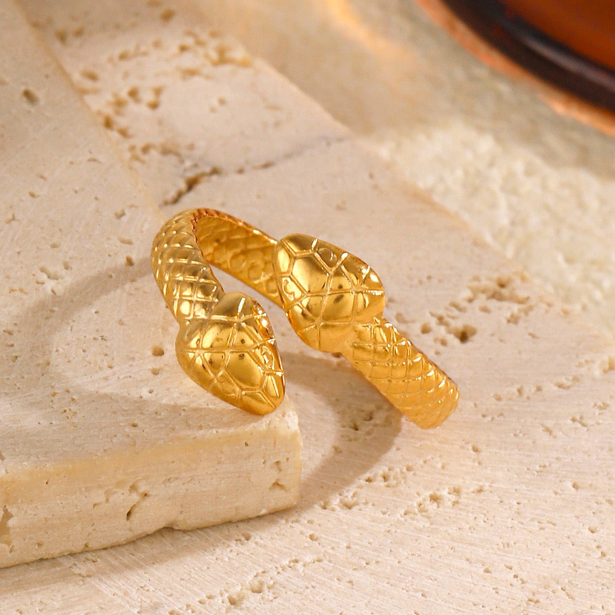 Adeline Double head snake rings