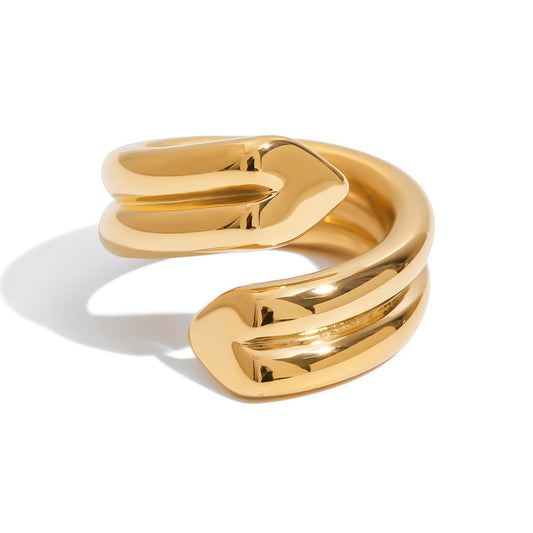 Double heart band ring