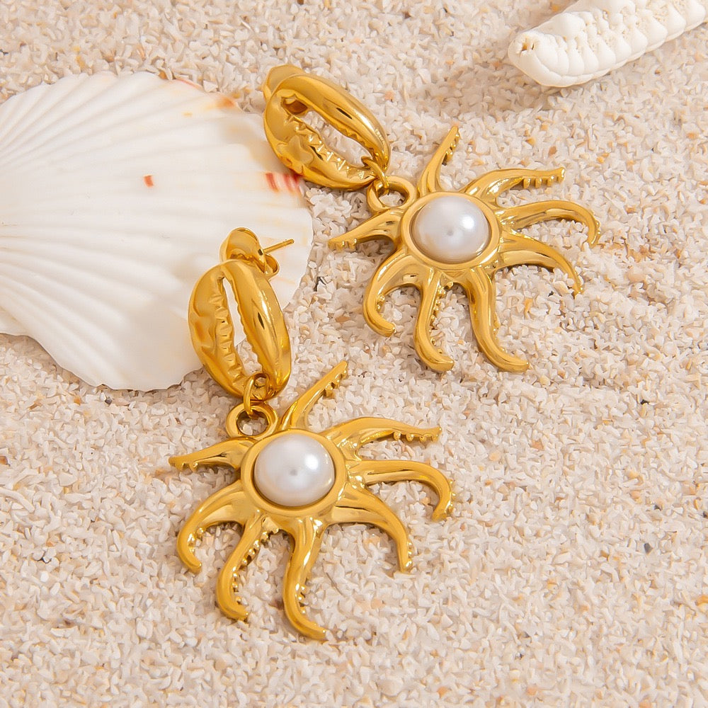 Summer creature shell earrings